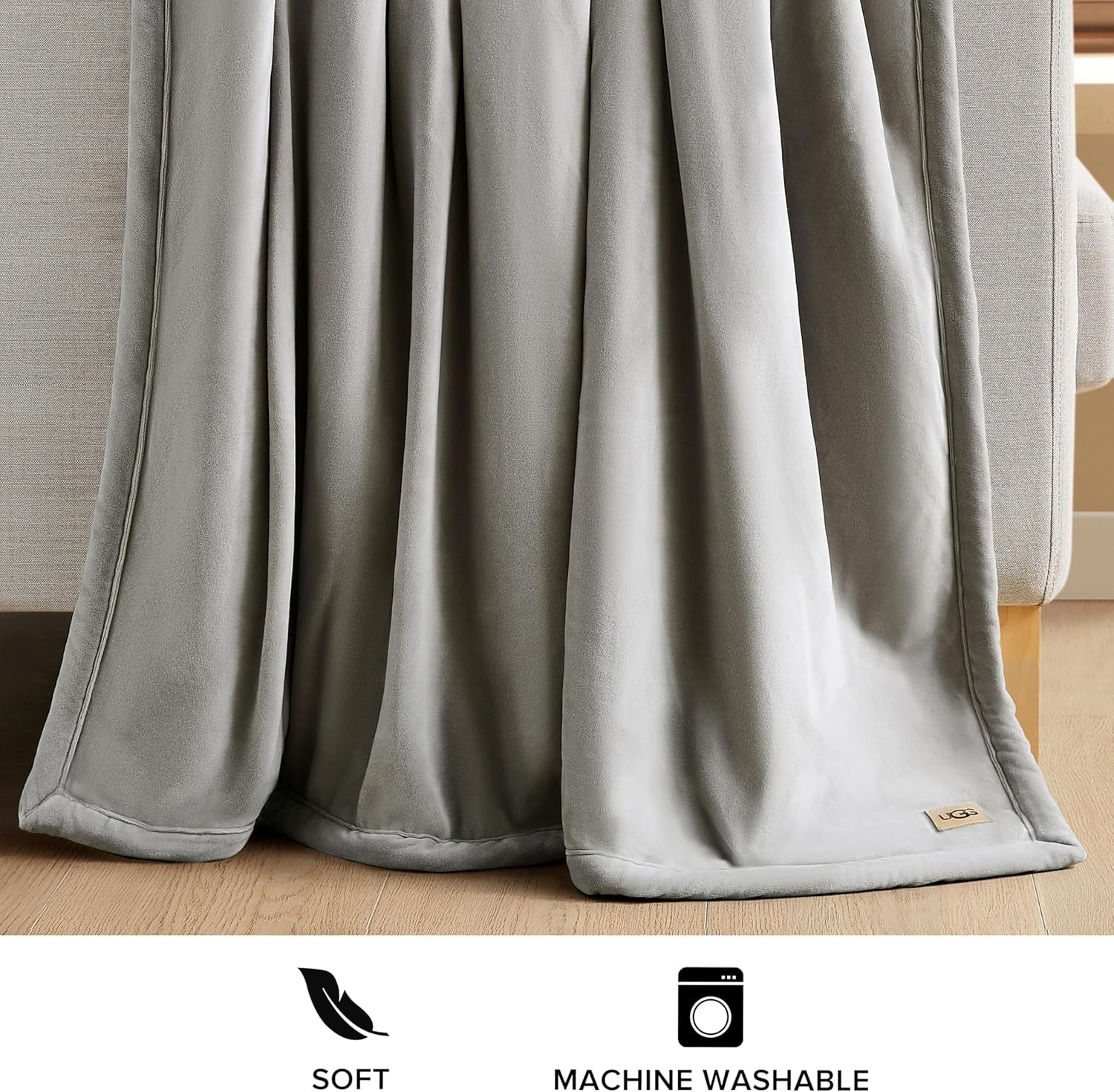 UGG 01465 Bliss Sherpa Pătură de aruncare complet reversibilă pentru canapea sau pat, lavabilă la mașină, ușor de întreținut, pluș moale, pături de lux supradimensionate, 178 X 127 cm, sigilare Plapumi si pilote Naty Shop