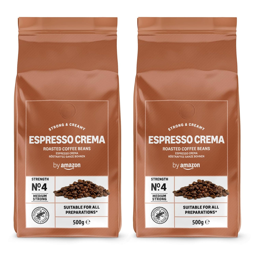 par Amazon Espresso Crema Röstkaffee Ganze Bohnen, 1 kg (2 paquets de 500 g), Rainforest Alliance-Zertifizierung