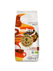 Lavazza, Tierra for Africa, 100% boabe de cafea organică, Ideal pentru espressoare, Aromă puternică și corpolentă, Intensitate 9/10, Arome de nuci, Prăjire medie Cafea Naty Shop 1 Kg Africa