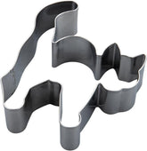 Zenker Emporte-pièce en forme de chat et de bosse – Parfait en acier inoxydable pour Halloween – Passe au lave-vaisselle – Idéal pour la pâtisserie d'Halloween, Argent