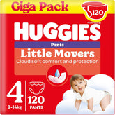 Huggies Little Movers Disney Pantalon, taille 4, 120 pièces (4 x 30), boîte mensuelle