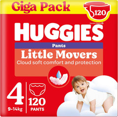Huggies Little Movers Disney Pantalon, taille 4, 120 pièces (4 x 30), boîte mensuelle