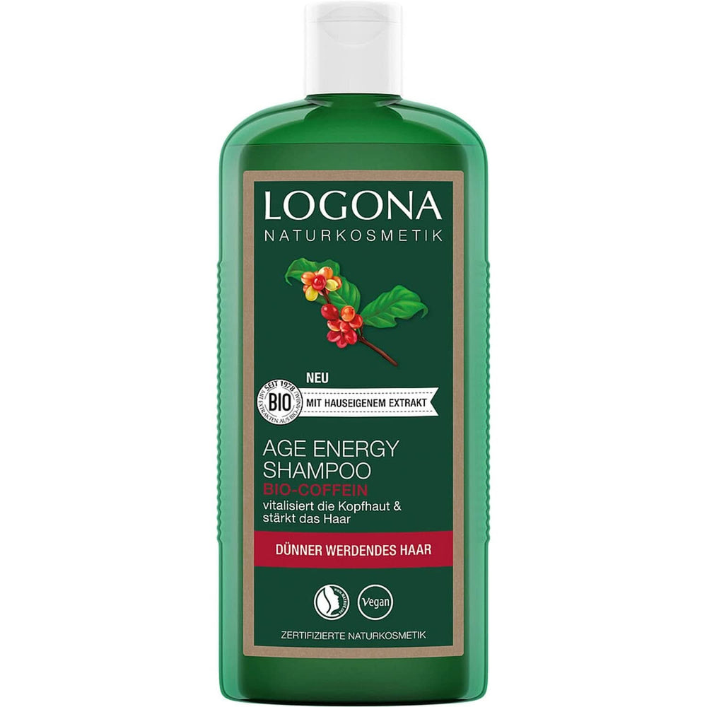 LOGONA Cosmétique Naturelle, Shampoing, formule vegan à la caféine bio, 250 ml Douche et bain Naty Shop 250 ml