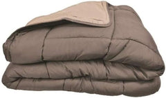 Poyet Motte Couette lavable avec housse fixe - 140X200 Cm - Bleu pétrole/beige mastic Couettes et couettes Naty Shop Taupe/lin 200X200X1 Cm