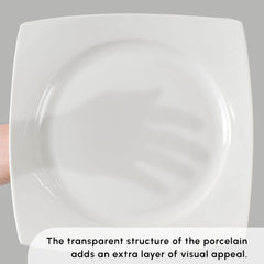 Karaca Jamie White Service de table pour 12, 52 pièces – Vaisselle élégante en porcelaine pour 12 | Comprend des assiettes, des tasses, des bols |