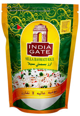 INDIA GATE Riz Sella Basmati, précuit (d'Inde, grain long fin), aromatisé, emballage en vrac - 1 paquet (1 x 1 kg)