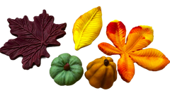 Décorations comestibles d'automne pour gâteau – lot de 5 figurines faites main en pâte à sucre