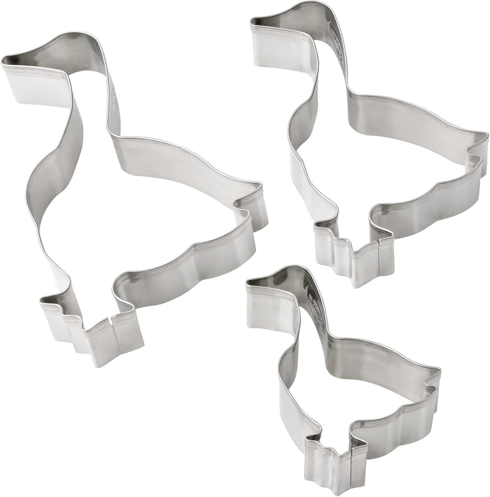 Dr. Oetker Lot de 3 emporte-pièces en forme d'oie - Emporte-pièces de Noël blancs - Emporte-pièces de Noël en acier inoxydable