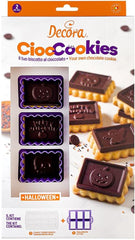 0255158 Ensemble de biscuits aux pépites de chocolat d'Halloween Pinces à chocolat, en plastique, pour réaliser facilement des biscuits personnalisés en assiette de chocolat, paquet de 2.