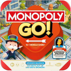 Jeu de société Monopoly GO! - Version allemande, jeu basé sur la version en ligne populaire, jeu de stratégie rapide pour toute la famille, amusant pour 2 à 4 joueurs