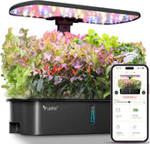 LPH-Air Kits de systèmes de culture hydroponique WiFi contrôlé par application 24 W Smart Indoor Garden Grow Light Spectre complet 10 capsules Jardinière Kit cadeau de jardinage intérieur
