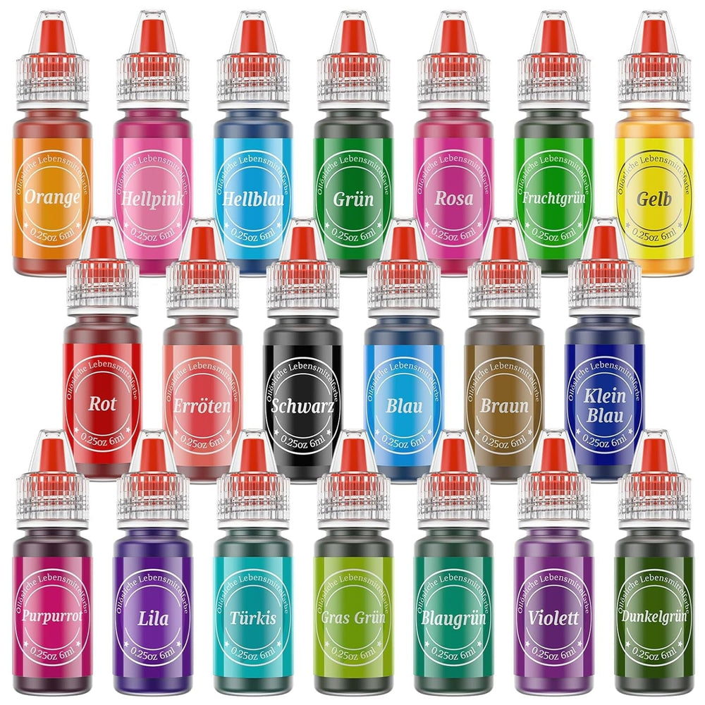 Colorant alimentaire liposoluble 20 couleurs colorant alimentaire à base d'huile pour chocolat colorant alimentaire à l'huile colorant alimentaire hautement concentré fondant macarons crème aux œufs de Pâques biscuits de Pâques beignets