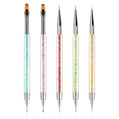 5 pièces Nagel Pinsel, Pinsel Für Gelnägel, Nageldesign Pinsel, Nail Art Dotting Tools, pour Herstellen von Nagellack, Punktieren, Feinmalerei, DIY