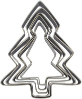 Zenker 44814 Set de 5 forme de biscuiți pentru brad de Crăciun, forme pentru brad de Crăciun, formă de biscuiți, oțel inoxidabil, argintiu, 11 x 9,5 cm