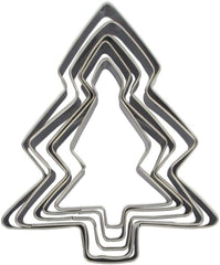 Zenker 44814 Lot de 5 Emporte-pièces Sapin de Noël, Emporte-pièces Sapin de Noël, Emporte-pièce, Acier Inoxydable, Argent, 11 x 9,5 cm