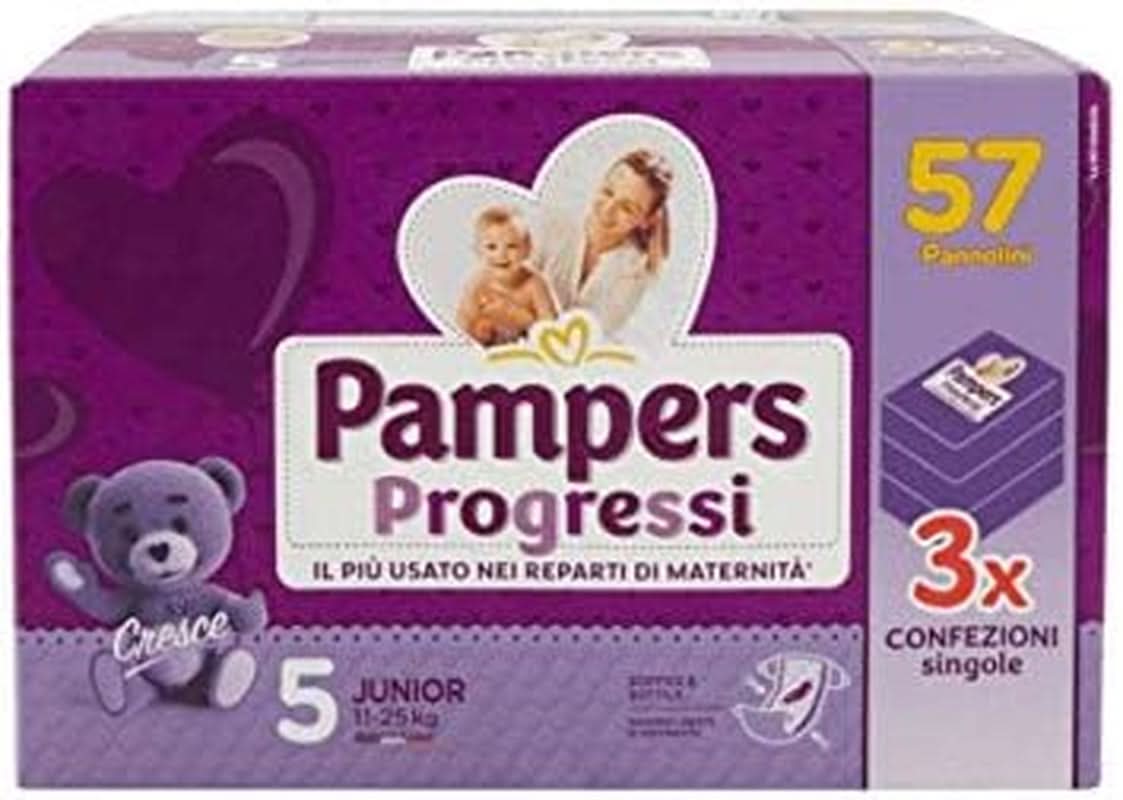 Pampers Progressi Maxi Scutece 11-25 Kg, Mărimea 5 (19Pcs) Mama si Copilul Naty Shop Mărimea 5 (57 bucăți)