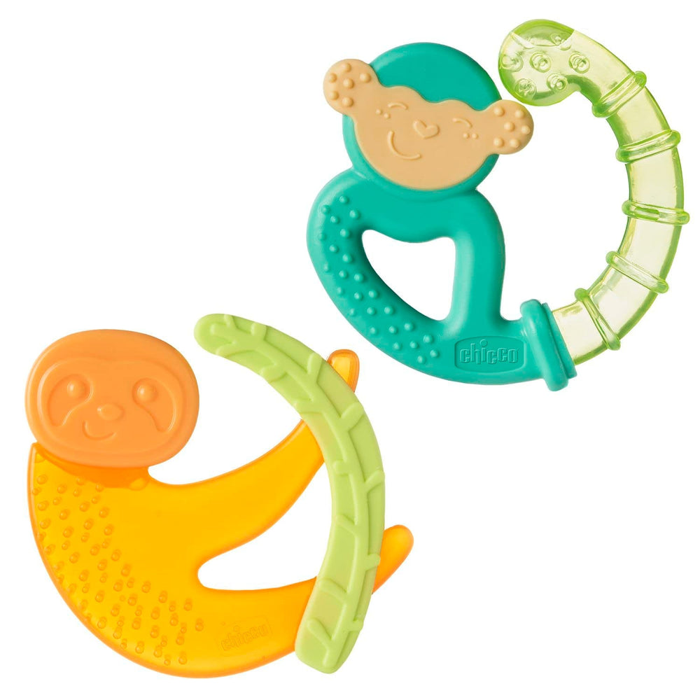Anneau de dentition Chicco Fresh&Relax Singe ou Paresseux, 4M+, rempli d'eau stérile
