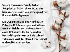 Traumnacht Couette confortable en coton mono toutes saisons, couette de transition idéale avec housse en mélange de coton, 135 x 200 cm, lavable, certifiée Oeko-Tex, fabriquée selon les normes de qualité allemandes Quilts and Quilts Naty Shop