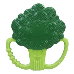 Infantino Lil' Nibbles, anneau de dentition en silicone texturé, jouet de dentition pour bébé sans BPA, doux, facile à tenir, stimulation sensorielle pour nourrissons, brocoli
