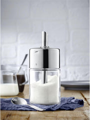 WMF Barista Zahăr Shaker 240g, Sticlă, Dozator de Zahăr, Oțel Inoxidabil Lustruit Cromargan, Ideal pentru Zahăr Alb/Brun, Cacao sau și ca Shaker pentru Mirodenii