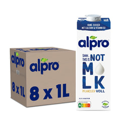 Alpro This is Not Milk 3.5 Prozent – Vegan et sans lait – Sans lait naturel – Riche en substances de ballast, calcium et vitamines – 8 x 1 L – Haltbar