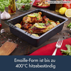 Chg SET 341-46-60 Extra Tiefe Ofenform (7,0 Cm) "Emaille" Mit Profi-Pfannenwender", Schwarz Gesprenkelt Moules et plaques pour la pâtisserie Naty Shop