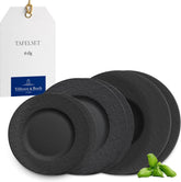 Villeroy & Boch - Manufacture Rock Service de Vaisselle, 6 Pièces, Service de Vaisselle pour 2 Personnes, Porcelaine Premium, Noir