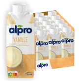 Alpro Sojadrink, Vanillegeschmack, Pflanzlicher Drink, végétalien, sans lactose, sans gluten, UHT, 15x250ml, paquet de 15