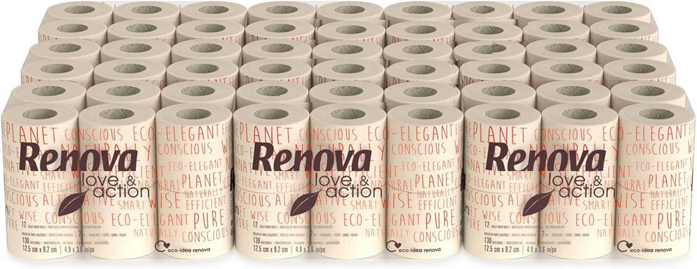 Papier toilette Renova Love & Action, Beiger Paquet 9 X 12 Rollos-: 108