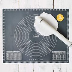 Rouleau à pâtisserie Easy Baking, 40 cm, blanc, avec anneaux d'espacement en silicone, en plastique alimentaire