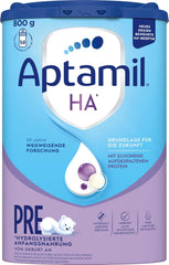 Aptamil HA PRE – Mélange de lait de consommation, avec DHA, sans lactose, sans huile de palme, lait pour bébé, poudre de lait, 1x 800 g