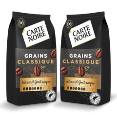 Carte Noire - Café en grains - Classique - Pur Arabica - Certifié Rainforest Alliance - 2 sacs de 1 kg chacun