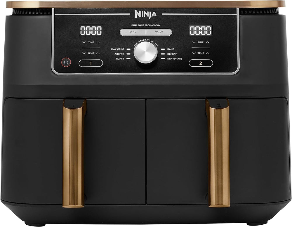 Ninja Foodi AF400EUCP MAX Dual Zone Air Fryer, 9.5L Airfryer, 2 compartimente, cu clește, acoperire neaderentă Electrocasnice Naty Shop Default Title