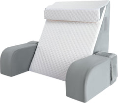 Grand oreiller de lecture avec barre de poignée, mousse haute densité, oreiller ergonomique pour le dos, accoudoirs, support de cou et appui-tête, coussin de siège inclinable pour dormir, jouer, regarder la télévision, pour lit et canapé