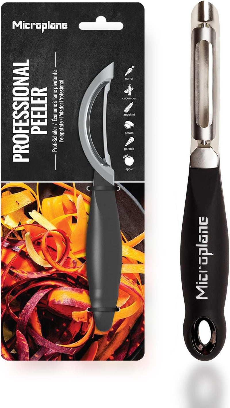 Naty Shop Microplane Éplucheur ambidextre professionnel à double lame en acier inoxydable