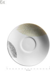 MÄSER 931215 Service de table joliment décoré pour 6 personnes, service combiné 30 pièces, avec formes sans cadre, porcelaine, blanc