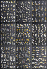 9 Blatt Nagelsticker Französischer Spitzenmarmor Nagelaufkleber Selbstklebend Weißes Gold Nail Art Sticker Dekoration Nageldesign Zubehör