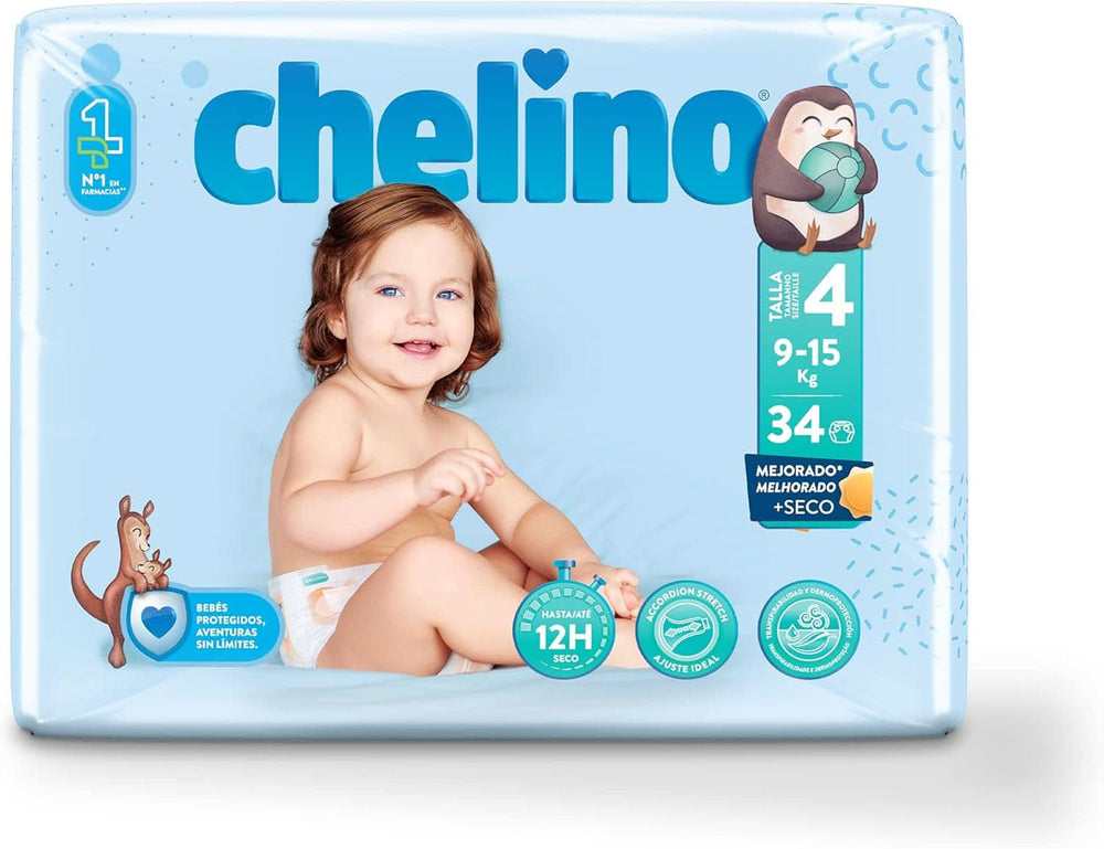 Couches bébé Chelino taille 4 (9-15 kg), 34 pièces Mère et Enfant Naty Shop