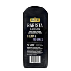 Jacobs Barista Crema Intense Café en grains 1 kg – Intense, Chocolat noir et noix de pécan, Arabica et Robusta, Intensité 7/10, idéal pour Café Crema (Pack de 2)