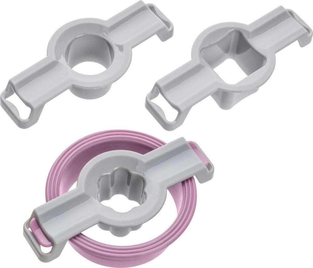 Zenker 44835 Boîte à biscuits Linzer, plastique, lot de 4, rose/gris