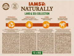 IAMS Hrană umedă naturală pentru pisici în sos - Hrană umedă de înaltă calitate cu carne și pește pentru pisici adulte, Colecția Land & Sea, 12 x 85 g