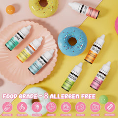 Colorant alimentaire liposoluble 7 couleurs Macaron x 12 ml, colorant alimentaire à base d'huile hautement concentré pour chocolat, colorant alimentaire pour décoration de gâteaux, muffins, pâtisserie, glaçage, fondant