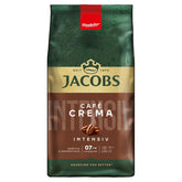 Jacobs Kaffeebohnen Café Crema Intense, intensif avec Kakao- & Nussnote, geröstet à Brême, Intensität 7/10, Kaffee ganze Bohnen, 1 kg