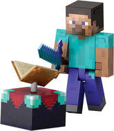 Mattel Minecraft Diamond Level Steve figurină de acțiune cu 3 accesorii, figurină de colecție, figurină la scară reală de aproximativ 14 cm și design pixelat HXM84 Action figures Naty Shop Steve