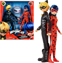 BANDAI - Miraculous Ladybug - Pack mit 2 26 cm Gelenkpuppen - Schatulle Ladybug und Cat Noir - Miraculous Spielzeug Puppe - Kinderspielzeug ab 4 Jahren - P50365