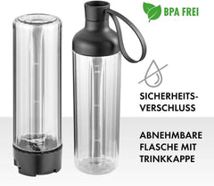 ZWILLING Batteur sur socle, Smoothie Maker, Inkl. Trinkflasche Mit Verschluss, 600 Ml, 300 Watt, Edelstahl/Kunststoff, Schwarz Kitchen Naty Shop