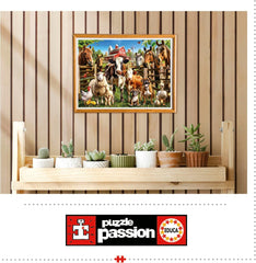 Educa - Puzzle de 500 pièces pour adultes | Animaux de ferme coquins. Dimensions : 48 X 34 cm. Comprend de la colle pour puzzle Fixpuzzle. Depuis 11 ans (19905) Puzzle Naty Shop