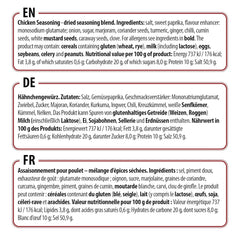 Prymat Hähnchengewürz 1100g, Gewürzmischung für Hhn, Turkey, Ente, Gans, Grillgewürze, Marinade für Fleisch im Streuer