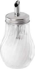 FMprofessional Distributeur de sucre FLEURETTE 280 ml, récipient en verre, récipient pour un dosage facile, récipient pour diverses occasions, récipient de haute qualité (couleur : argent), quantité : 1 pièce