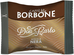 Caffè Borbone Don Carlo, Schwarze Kaffeemischung - 50 Kapseln - Compatible avec Lavazza®* A Modo Mio®* Haushalts-Espressomaschinen